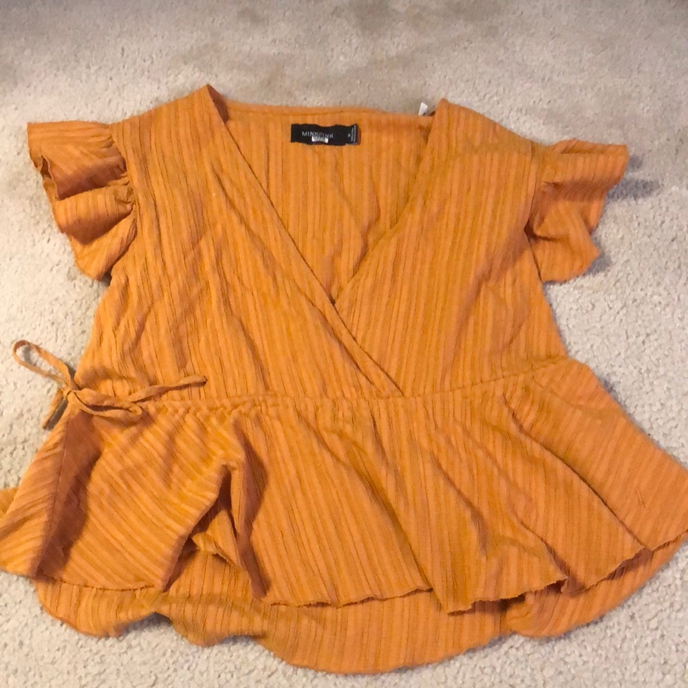 Gold semi cropped blouse